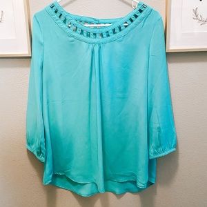 Aqua Blouse Top